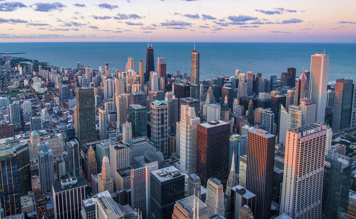 City lights suggesting a modern metropolitan nightscape